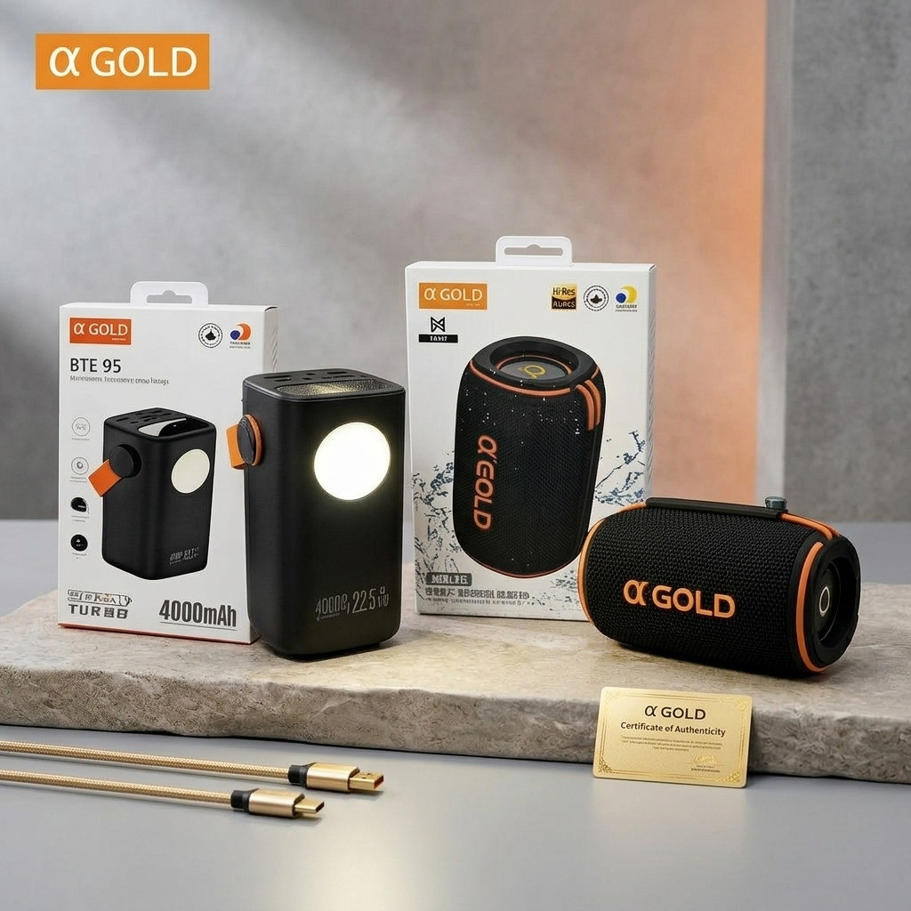 Kit A'GOLD Original Power Bank BTE-95 40000mAh & Caixa de Som TWS SM-33