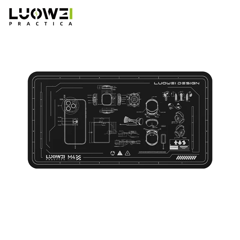 Tapete De Silicone Profissional Luowei M4 Para Bancada Preta