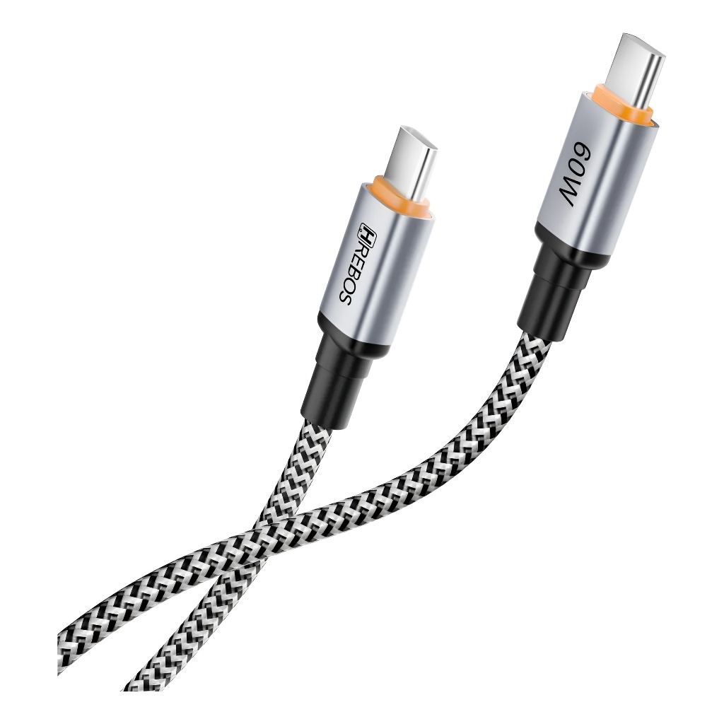 Cabo Usb Tipo-c 20cm Blindado Metal Usb Celular Tablet 60w Cinza