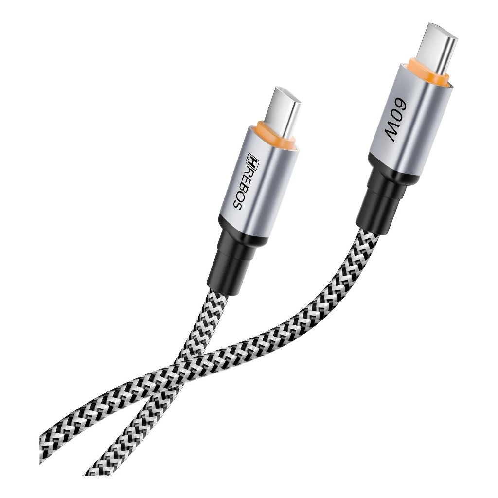 Cabo Usb Tipo-c 20cm Blindado Metal Usb Celular Tablet 60w Cinza