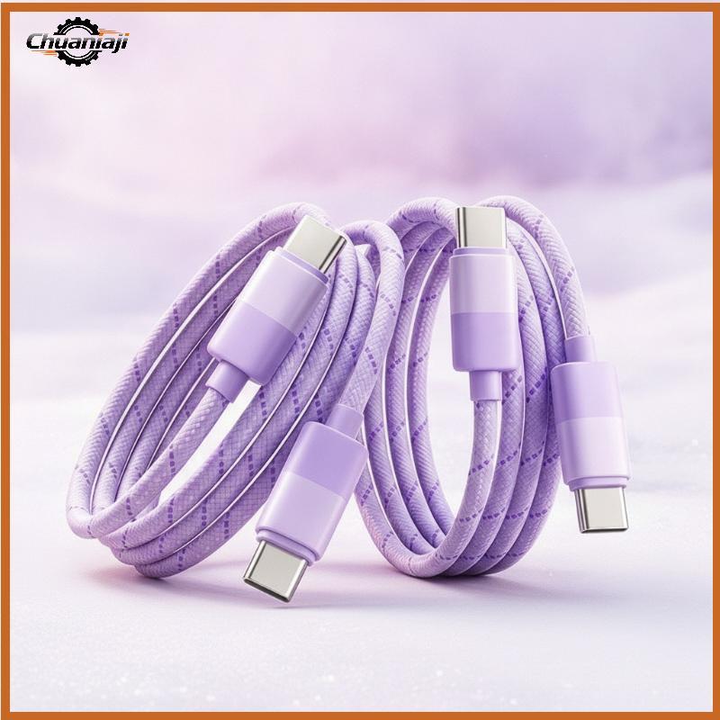 Chuaniaji 60W PD Cabo De Carregamento Rápido 1.5M Resistente À Tração Type C Para Qui Carga Tablet 15 16 17 Uso BR
