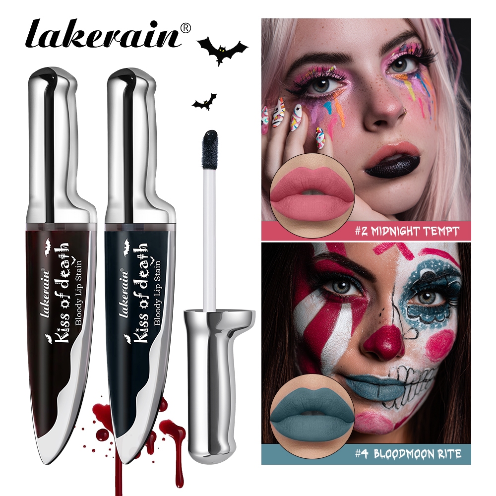 Halloween Vampire Blood Lip Stain - Waterproof & Long Lasting 24H - Gothic Lip Gloss for Cosplay, Goth Makeup