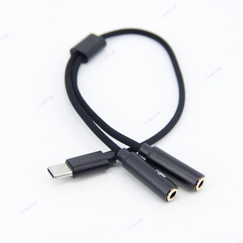 2 Em 1 Tipo C Macho Para Duplo 3.5mm Fêmea Cabo Divisor Jack Fone De Ouvido Usb 3.5mm Aux Microfone Adaptador Fio 30BR2