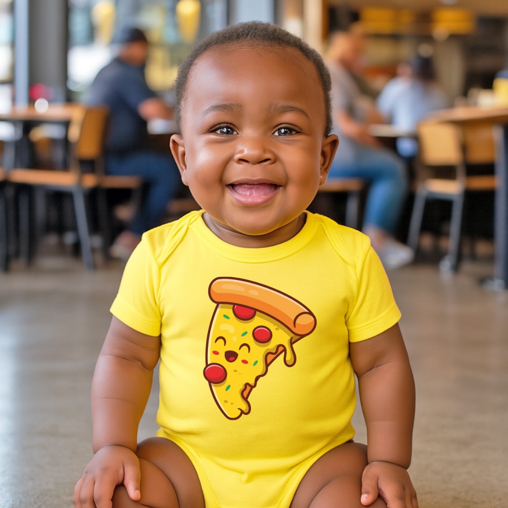 Body Bebê Algodão Estampa Divertida Fast Food Pizza