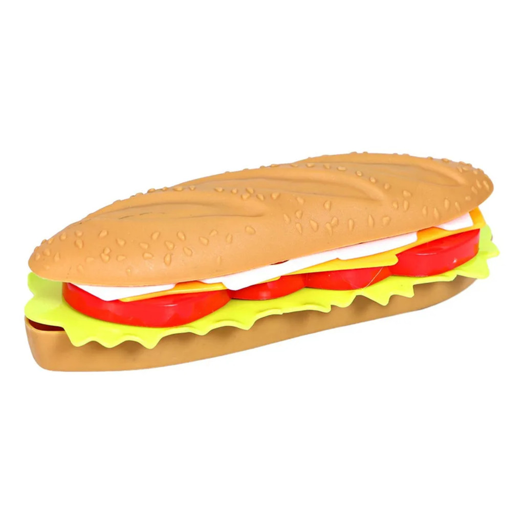 Sanduíche de Brinquedo Monta e Desmonta Infantil Fast Food Lanchonete Kids Educativo