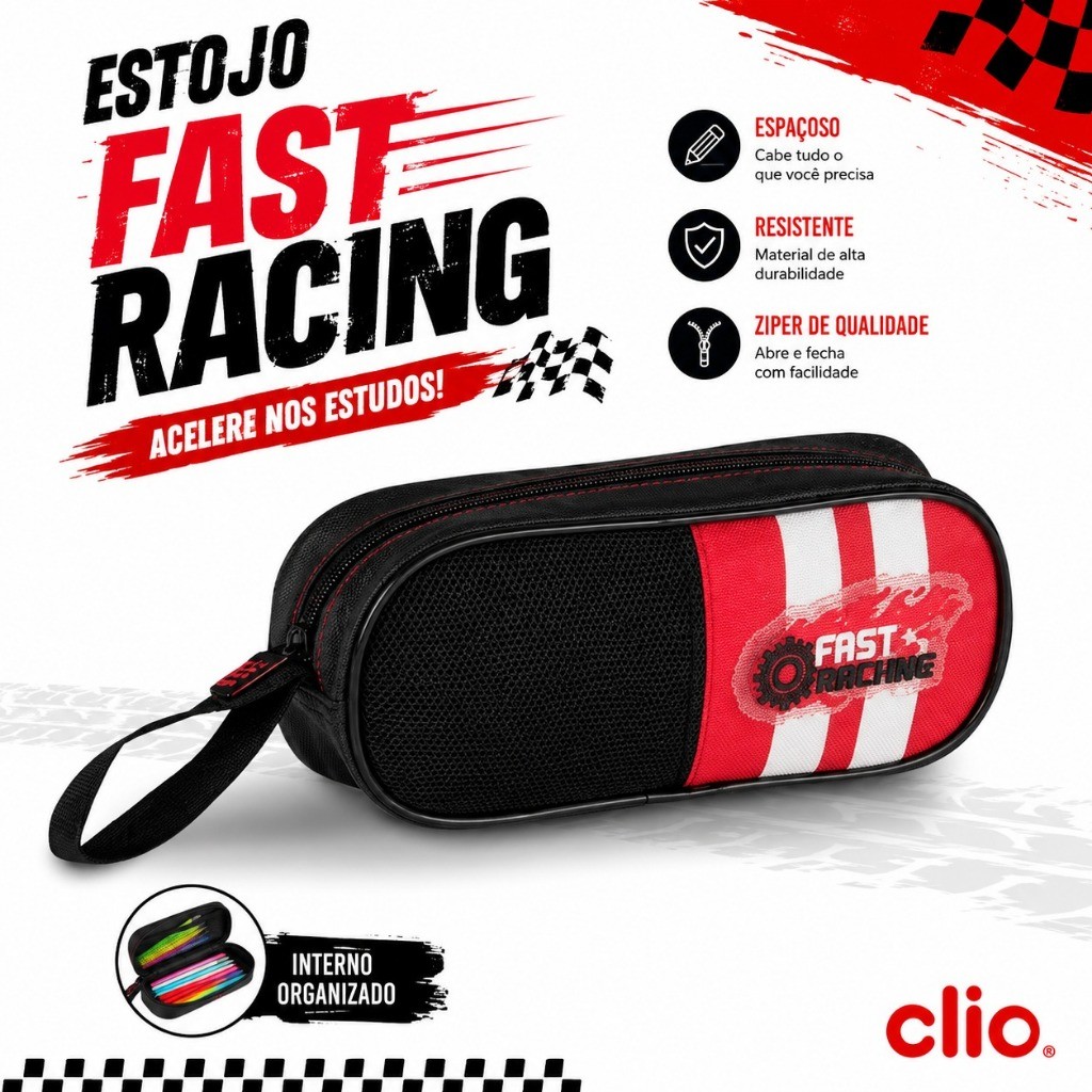ESTOJO ESCOLAR SIMPLES CLIO - FAST MACHINE