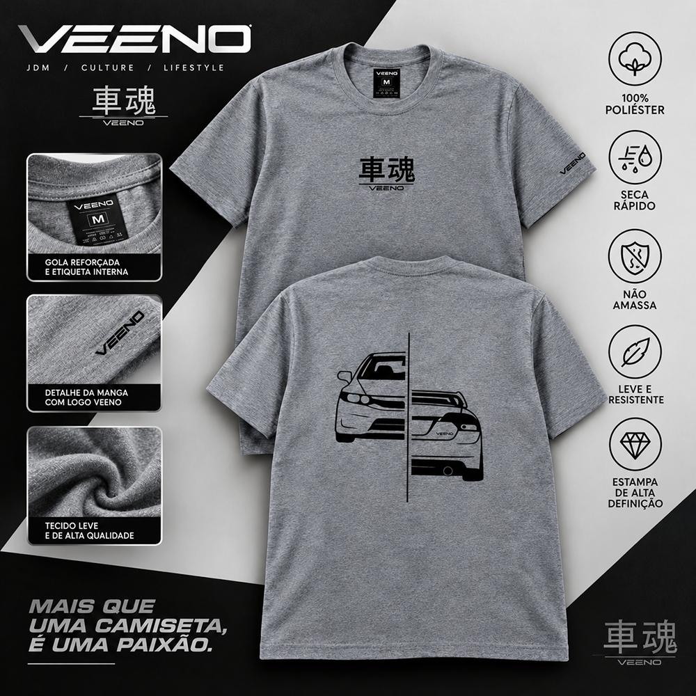 Camiseta JDM VEENO – Civic G8 Inspired | Car Culture | Poliéster