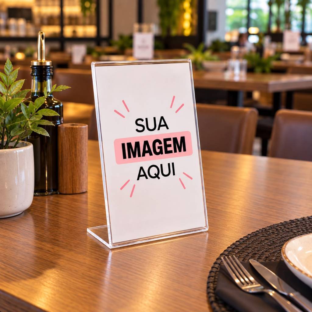 Suporte no acrílico para QR CODE, Cardápio digitais, imagens - para Restaurantes e Comércios