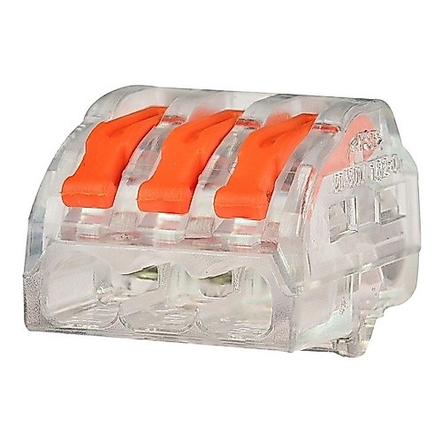 100x Conector Elétrico Emenda Rápida Derivação Borne 3 Fios