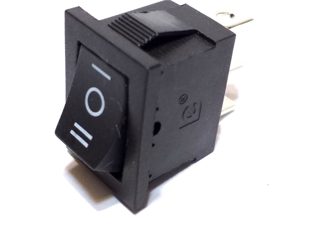 100x Chave Interruptor Quadrada Preta KDC1-2-103 3 Terminais