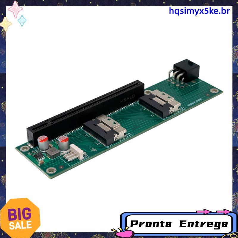 X16 Dual-Port SlimSAS SFF-8654 PCIe 5.0 Para Placa Adaptadora De Expansão Externa GPU Única DC-Fonte De Alimentação Step