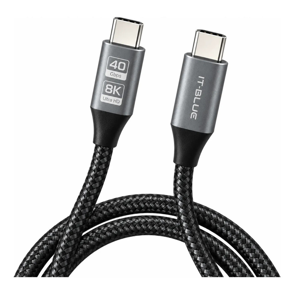 Cabo Thunderbolt 4 USB-C PD 240W 40Gbps 8K 60Hz E-Marker 1m IT-BLUE