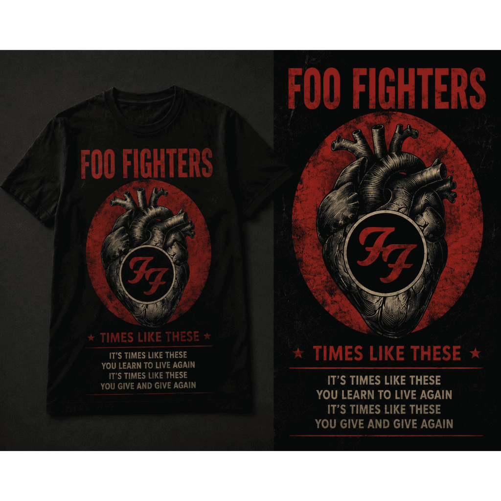 Camiseta Estilo Dark Vintage Unissex 100% Algodão Banda Foo Fighters Musica 