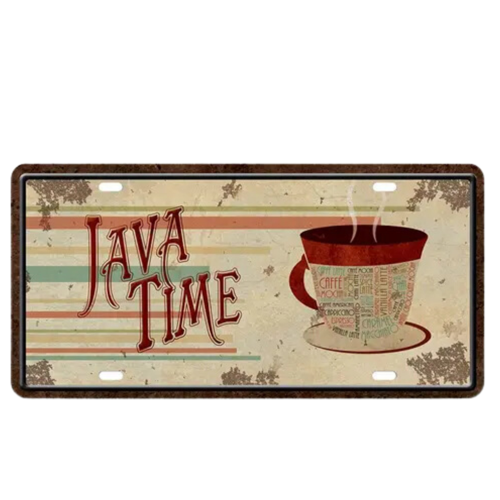 Placa  Cantinho Do Café Java Time Decoração Vintage MDF