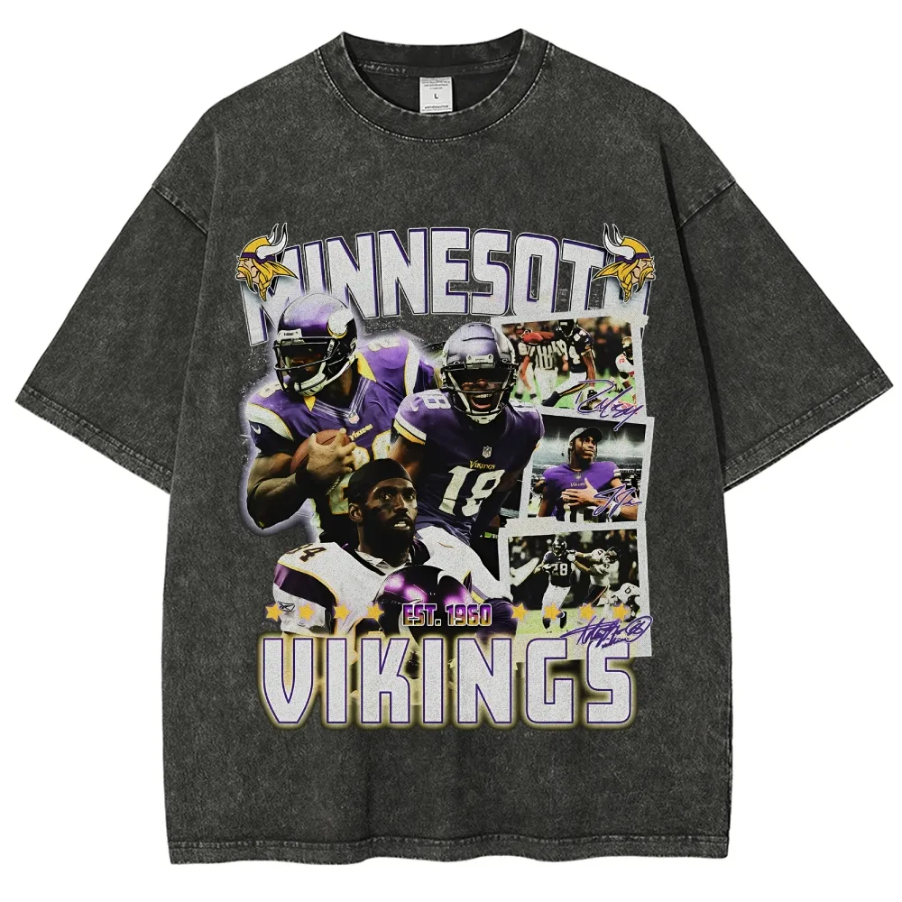 Camiseta T-Shirt Estonada Vintage Algodão Futebol Americano Várias Estampas Times Anos 90