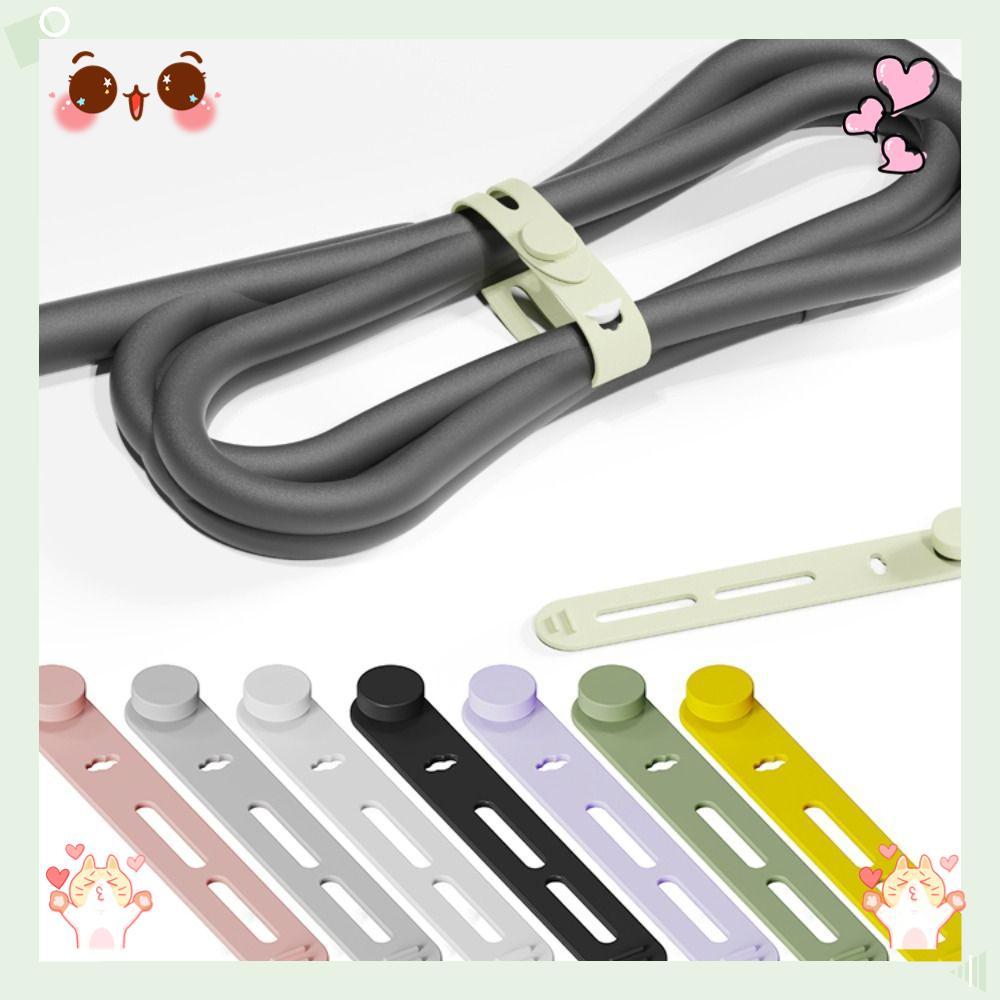 10 Tiras Do Enrolador Da Linha De Dados Dos Pces , Organizador Elástico Cabo Silicone , Laços Suporte Clipes Storge