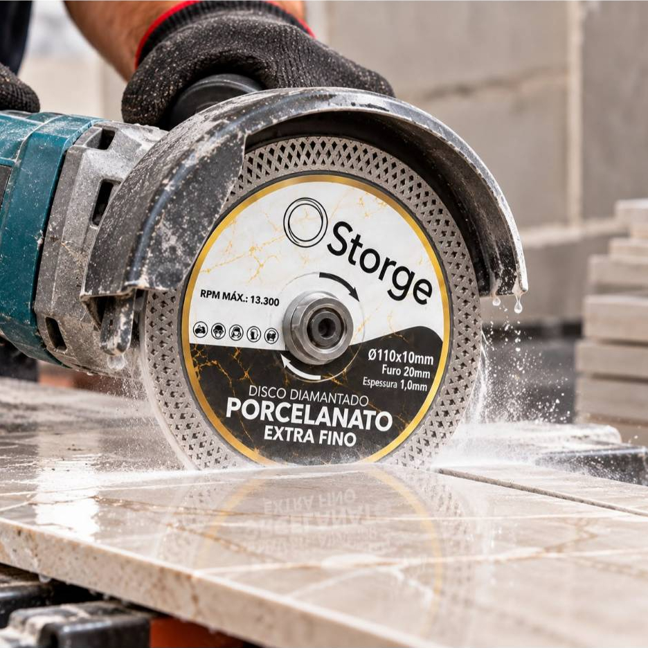 Disco Diamantado Storge Porcelanato Extra Fino 110mm Corte Preciso para Cerâmica Mármore Granito