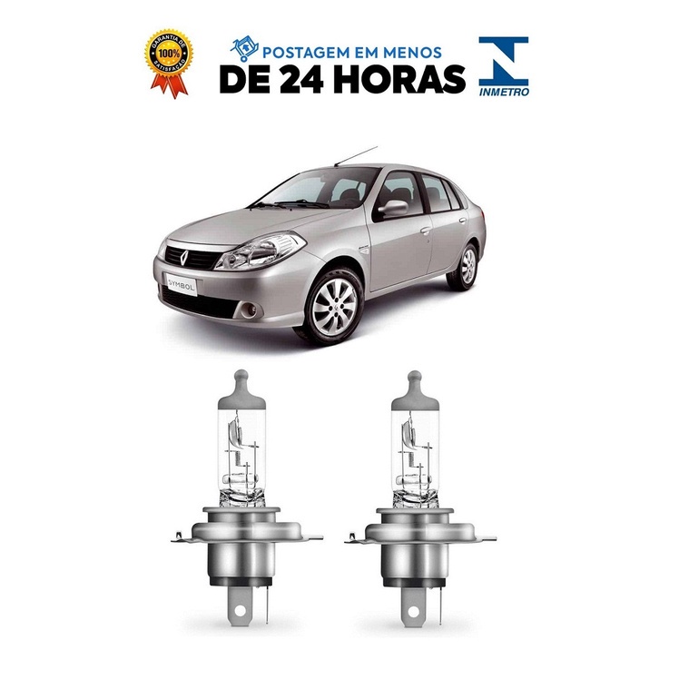 Par Lampada Farol Renault Symbol 2009 2010 2011 2012 H4