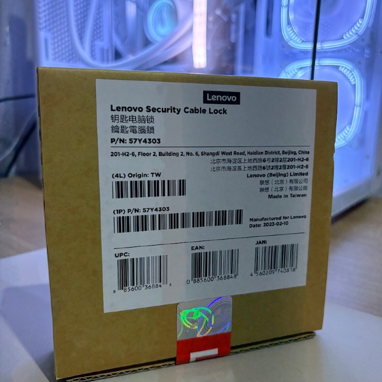 Cabo de Segurança Antifurto com Chave Lenovo Security Cable Lock - P/N 57Y4303