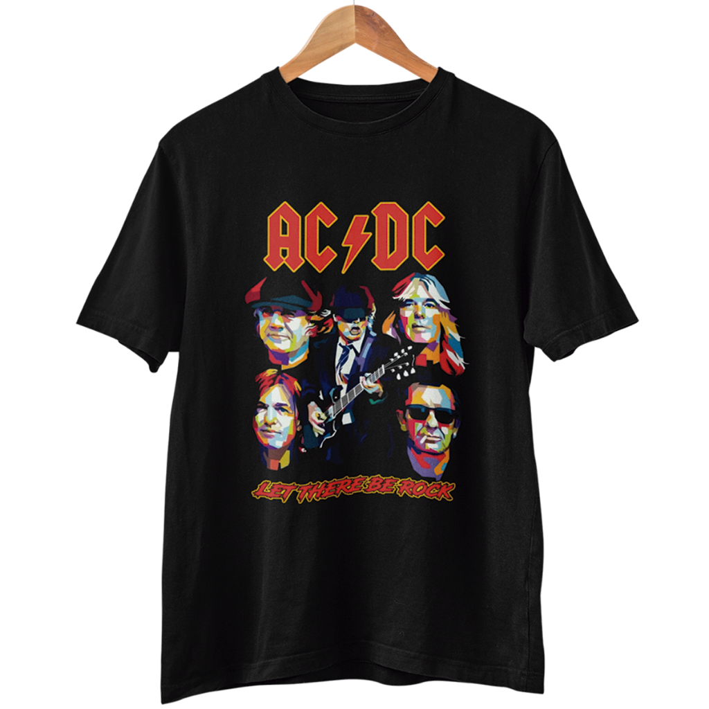Camiseta ACDC Let there be Rock Rock Presente Vintage Punk