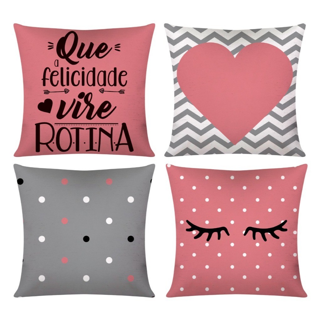 Kit c/ 4 Capas de Almofada Decorativas Modern Print 42x42 - Kits Diversos