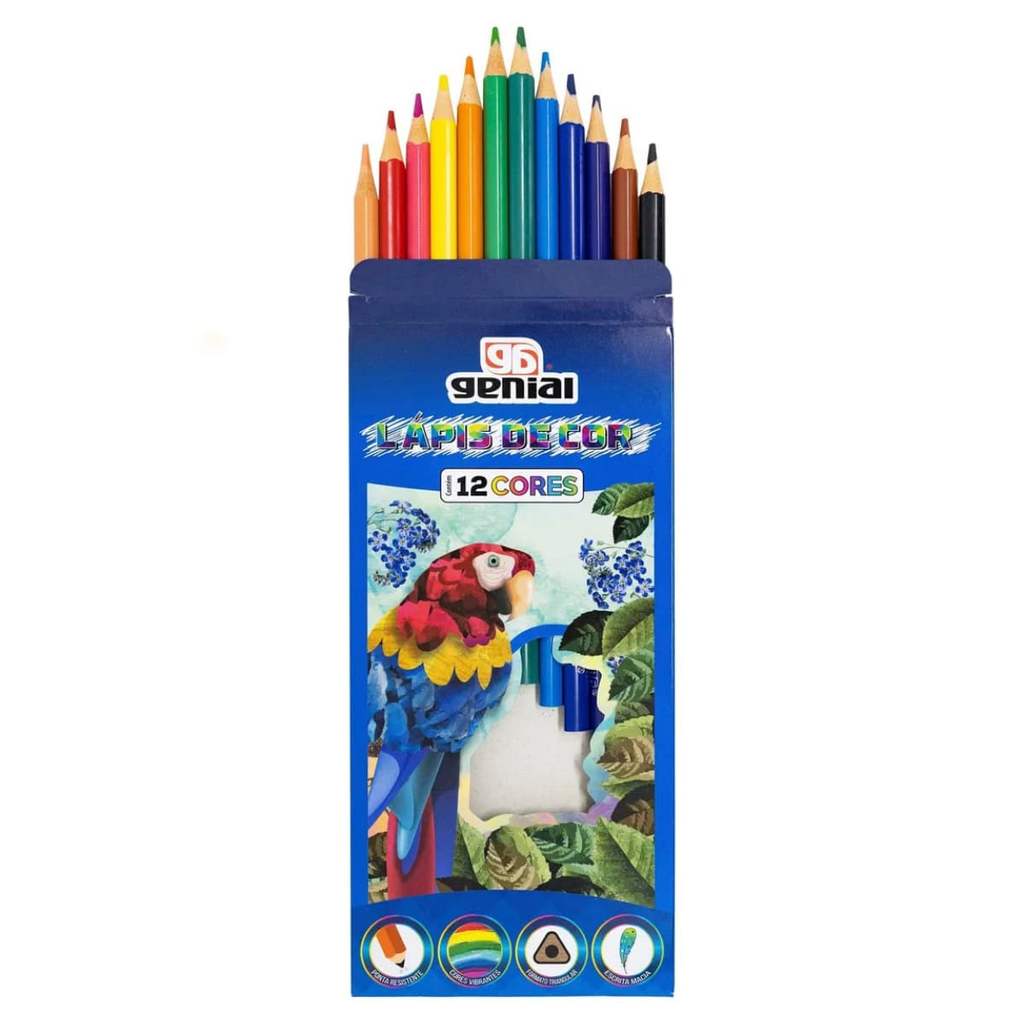 Lápis de Cor com 12 Cores - Gramp Line