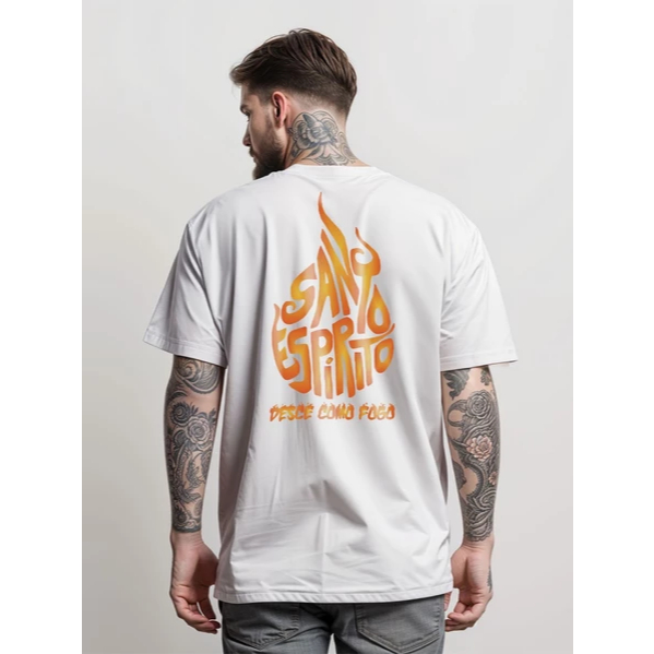Camiseta Masculina SANTO ESPÍRITO Street Wear 100% Algodão