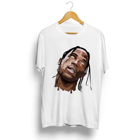 Camiseta Travis Scott White Eyes Rap Gangster Thug Life Street