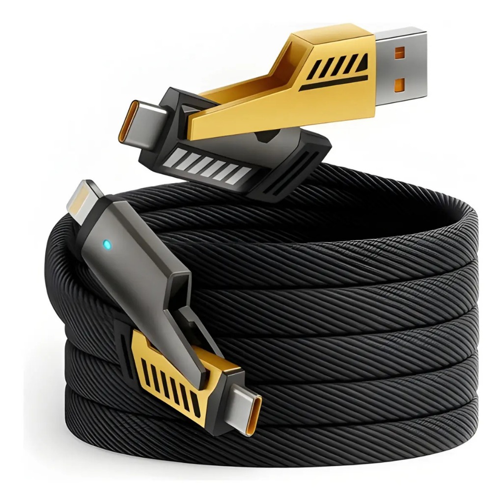 Cabo Usb 4 Em 1 Strimtech 65w Fast Charge Pd Tipo C Micro Usb Reforçado Android KC-300