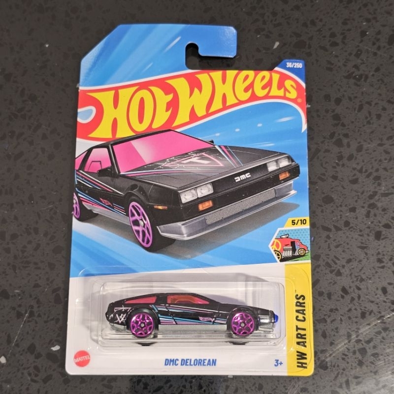 Hot Wheels DMC Delorean Preto - Hw Art Cars - HYW88 - Lote B 2025