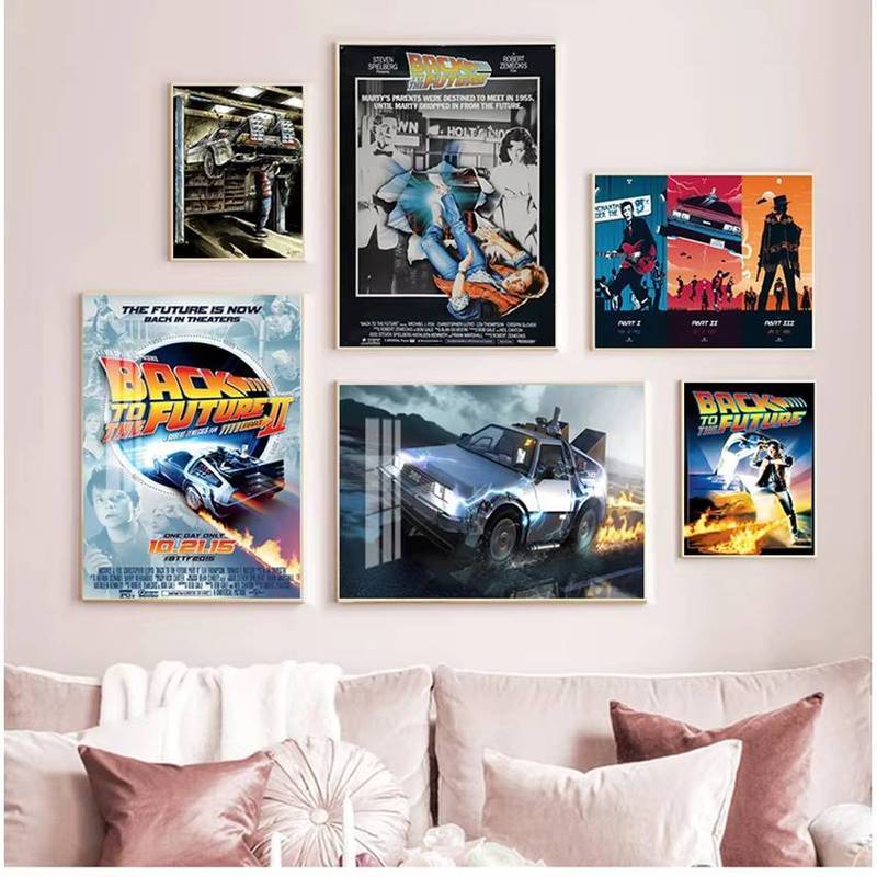 (Novo) De Volta Para O Futuro Carro DeLorean DMC-12 Filme Fan Art POSTER Pintura Em Tela Imagens De Arte De Parede Decor