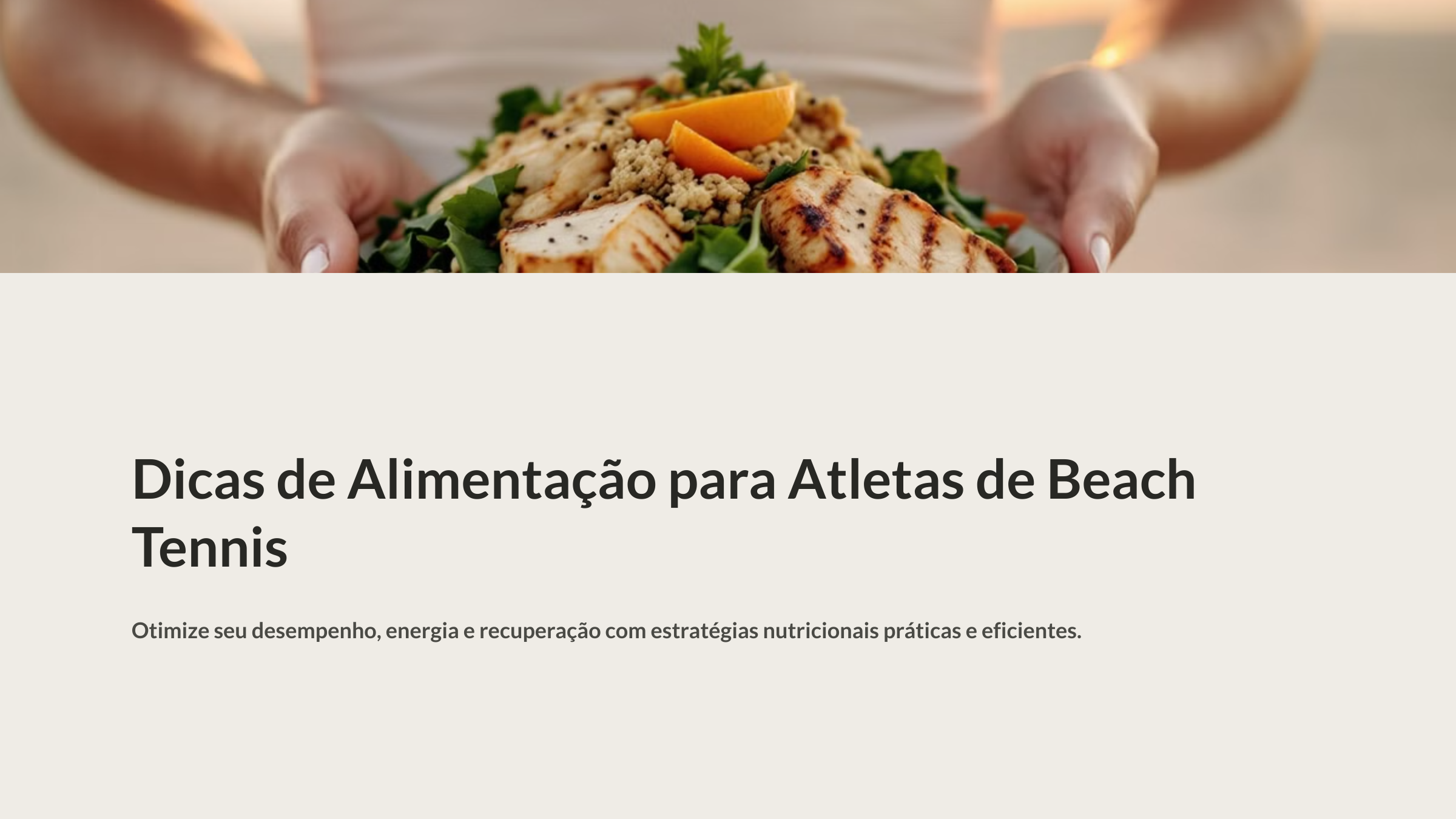 Dicas de Alimentação para Atletas de Beach Tennis