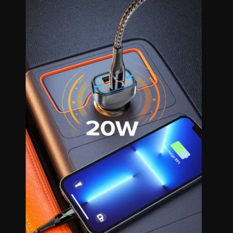 Carregador H'MASTOM Para Automóveis 35W PD20W + USB 15W Carregamento Super Rápido