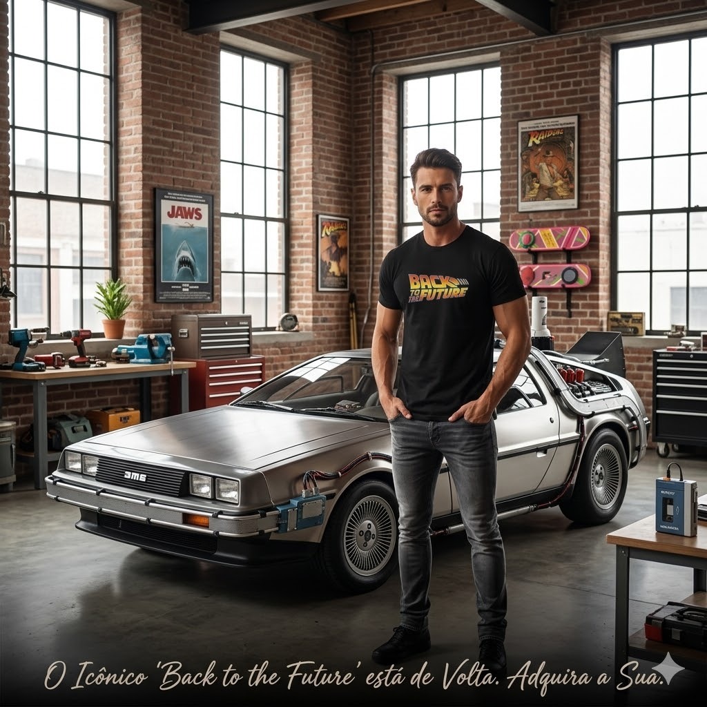 Camiseta De Volta Para o Futuro DeLorean - Geek Nerd Filmes 100% Algodão