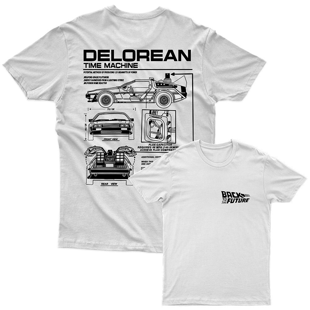 unissex Camiseta Carro De Volta Para o Futuro Delorean Camisa Personalizada Premium