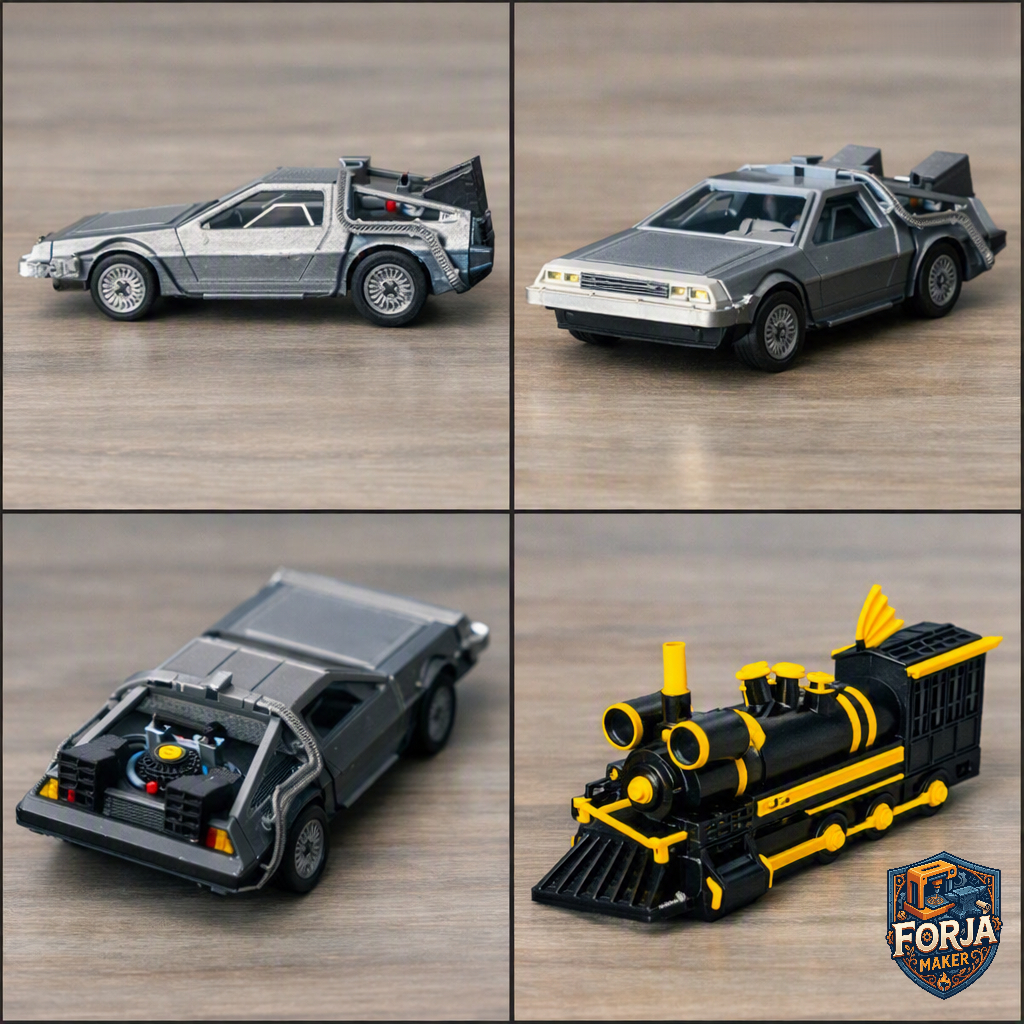 Delorean - Kit Carro Montável Colorido - De Volta para o Futuro -  Mini Carro para Montar Decoração