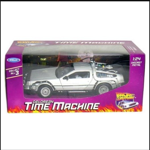 [Estoque Pronto 🇰🇷] Welly 1 : 24 DeLorean Time Machine Diecast Model Car Toy
