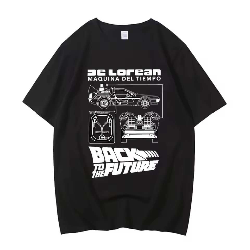 Camiseta Premium Delorean de volta para o futuro Camisa 100% Algodão