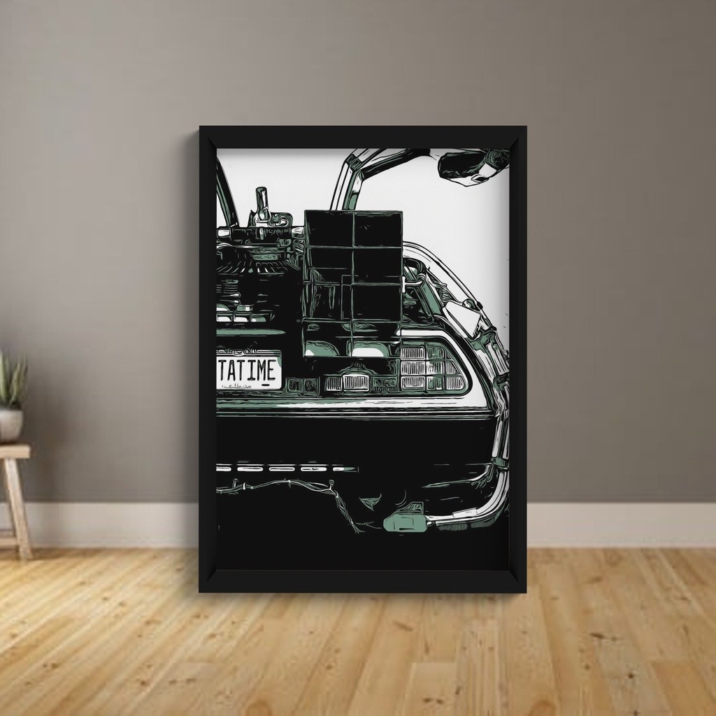 Quadro Carro De Volta Para O Futuro The Delorean Com Moldura