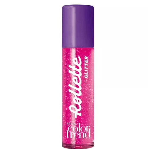 Brilho Gloss Labial Avon Color Trend  Rollette Morango com  Glitter Avon Color Trend 5,5ml.