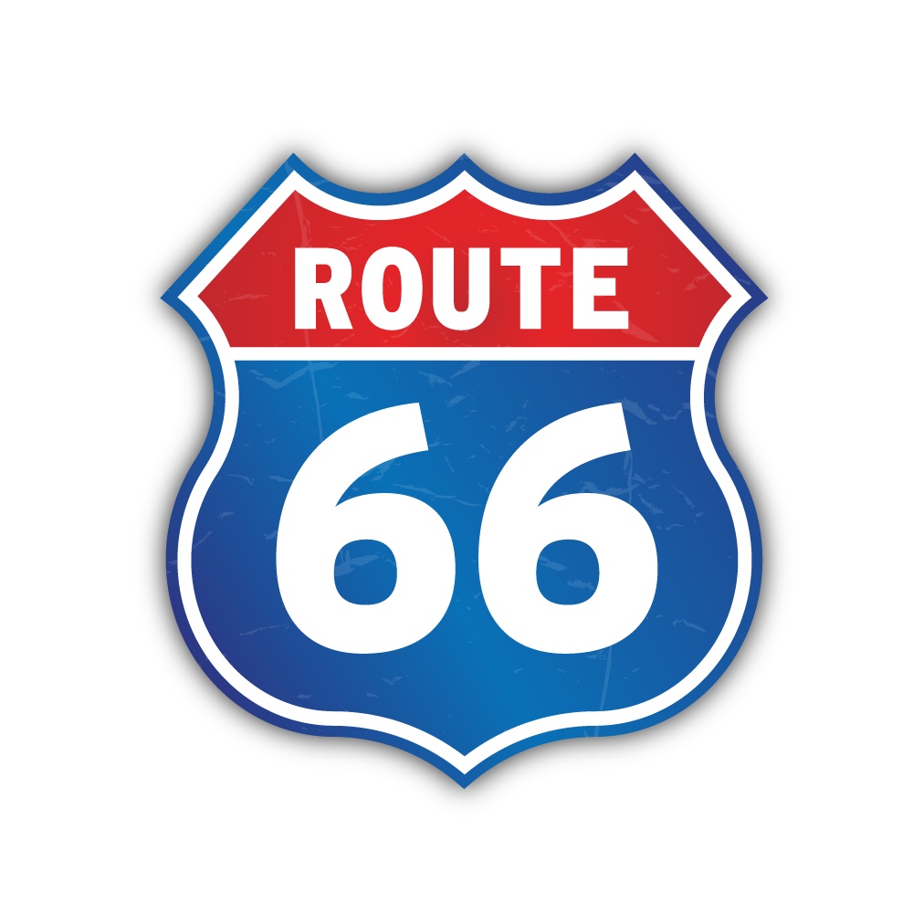 Placa Quadro Trânsito Route 66 Color- Decoração