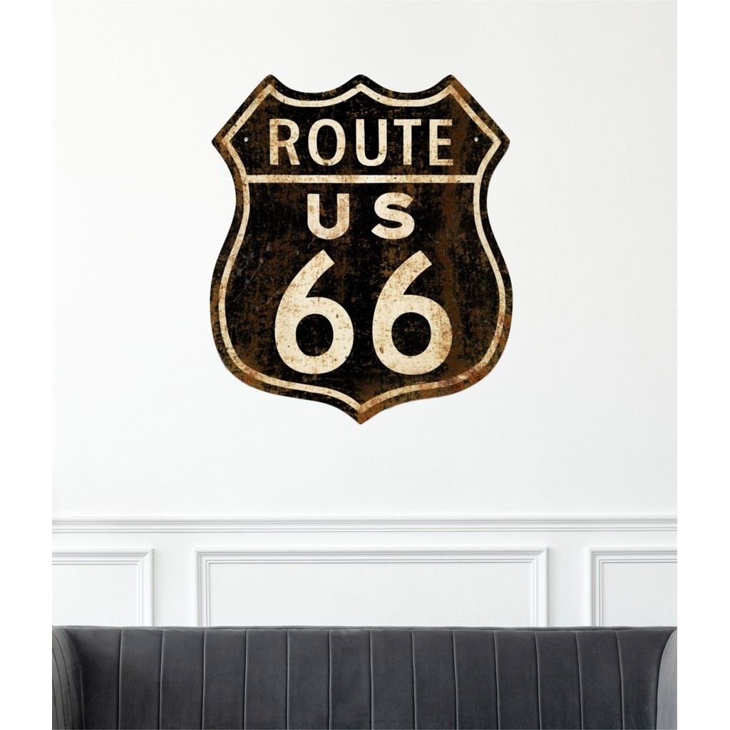 Adesivo de Parede Route 66 - Adesivo Retro Route 66 Papel de Parede Infantil Decalques Individuais