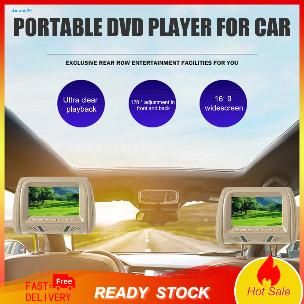 Headrest Dvd Player for Car 7-inch Lcd Display 7 Dual Screen with Remote Control Mp5 Video 16 9 for Rear Seat for Family