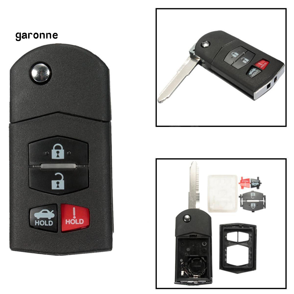 GA-4 Botões Remoto Flip Chave Fob Caso Escudo Lâmina Para Mazda 3 5 6 RX-8 CX-7-9