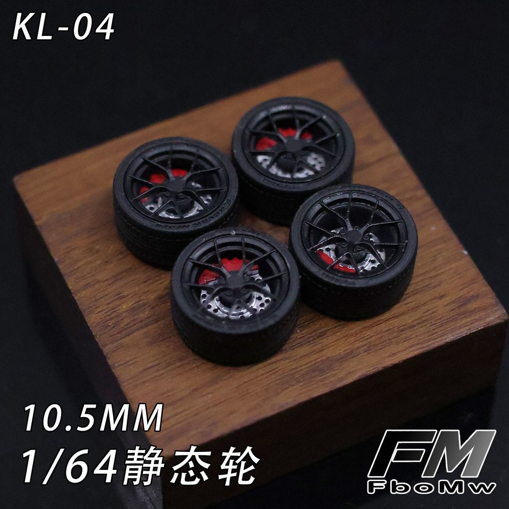 FboMw-FM 1/64 KL-04 10.5mm Static Wheel Resin Material Modified Wheel Car Model Modification Parts#peetyeee