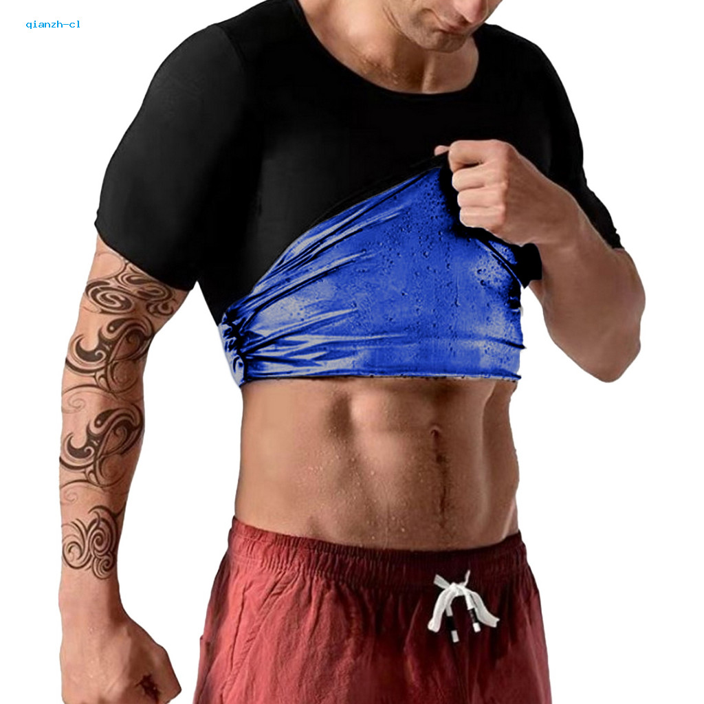 Weight Loss Body Contouring Top Calorie Burning Thermal Shaper Men’s Sauna Shirt Short Sleeve Sweat – Heat-boosting