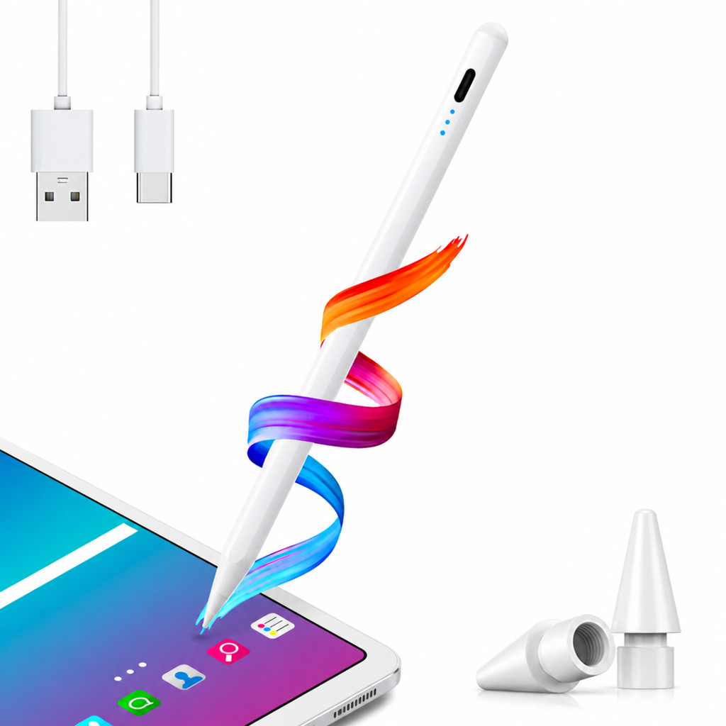Caneta Pencil Para iPad Stylus Branca Com Rejeição De Palma