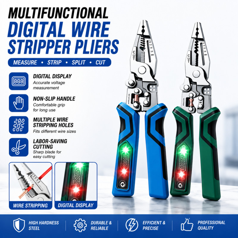 Teste de tensão de fio digital Ferramenta elétrica multifuncional para striping crimping splitting cable