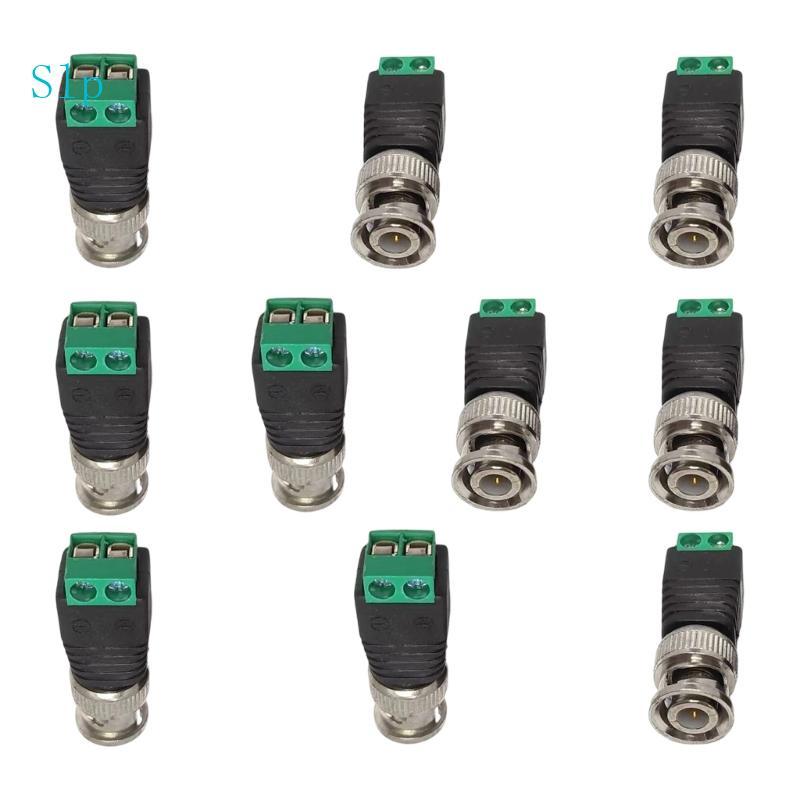 Adaptador Acoplador BNC Slp NoSolder Conectores Machos Para Câmera Vigilância E Equipamento Vídeo Digital Fácil