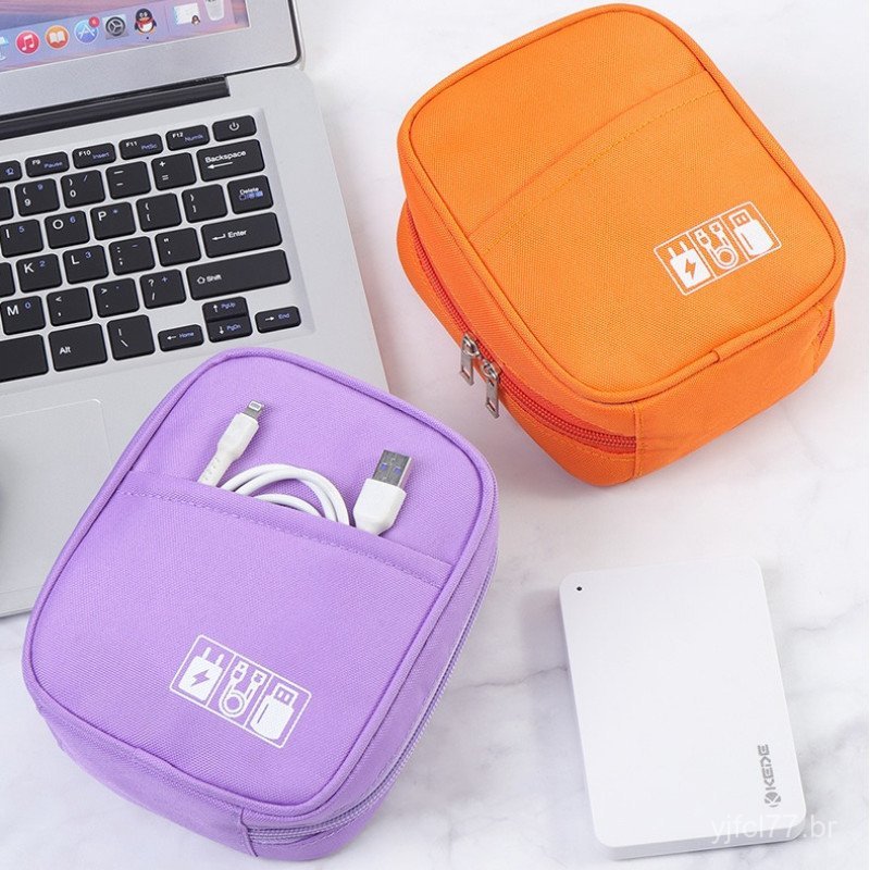 Bolsa digital multifuncional de Oxford, usada para armazenar cabos de dados, acessórios eletrônicos e fones de ouvido.